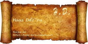 Haaz Dóra névjegykártya